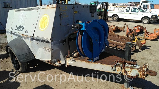 1996 LeRoi 185 Pull Behind Air Compressor with 3 Air Powered Jack Hammers