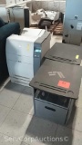 Lot of Large HP 4700n Printer & 2 Small Office Cabinets