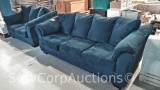 Lot of Blue Matching Sofa & Love Seat