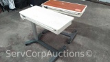 Lot of 2 Medical Adjustable Over Bed Bedside Tables (Seller: St. Tammany Parish Hospital)