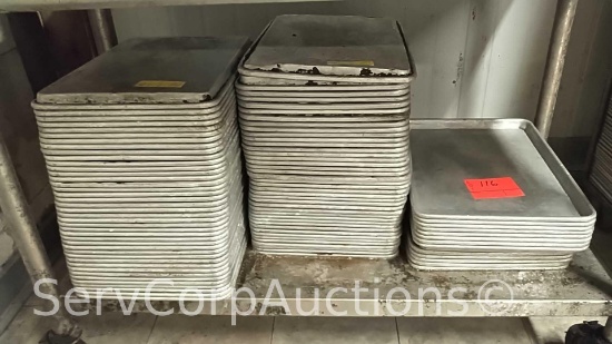 Lot of Approximately 93 Metal 17"x12" Sheet Pans