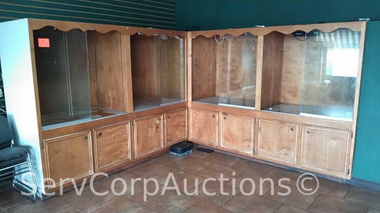 Lot of 2 Glass Front 72" x 93" Storage/Display Cabinets