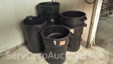 Lot of 7 Various Trash Cans