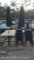 Lot of 3 Outdoor Tables with 2 Umbrellas, 12 Metal Chairs