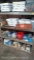 Lot on 3 Shelves of Solid Wood Bingo Game, Banners, Shelf, 12