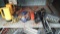 Lot on Shelf of Various Flashlights, CCTV Camera, Work Light