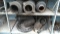 Lot on 2 Shelves of Various Boat Mufflers, Pipes