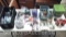 Lot on Shelf of Various Nuts, Bolts, Screws, Fasteners, Hinges, Nails
