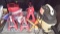 Lot on Shelf of Various Jack Stands, Funnels, Gas Can, Stanley 3-Gallon Wet/Dry Vac