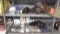 Lot on 2 Shelves of Outdoor Porch Light, Gift Bows, Cell Phone Holders, Door Camera, Survival