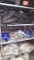 Lot on 3 Shelves of Various Medical Back Braces, Transport Slings, Floatation Therapy Mattress