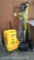 Lot of Various Mop Handles, Broom, Dustpan, Wet Floor Signs, Mop Bucket
