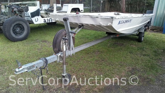 2010 Alumaweld Flat Boat HIN: AWLC9325B010, No Motor with Magictilt Boat Trailer