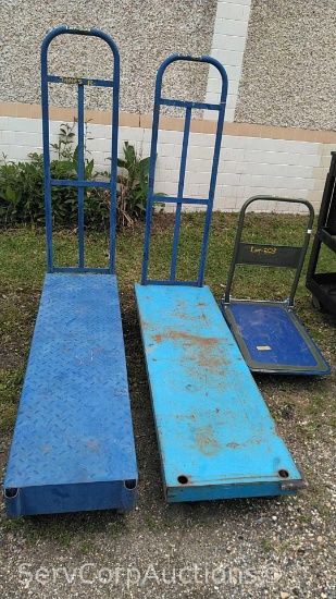 Lot of 3 Various 4-Wheel Dollies