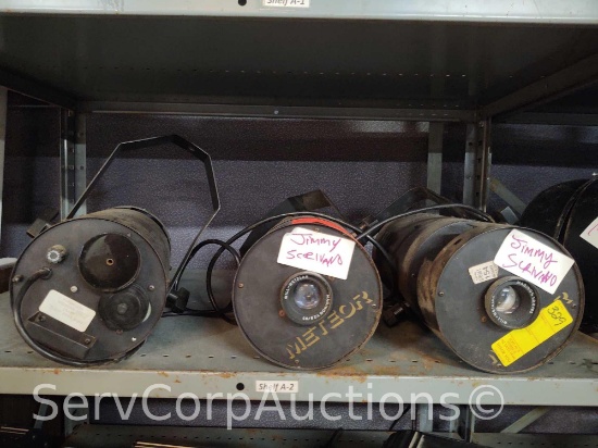 Lot on Shelf of 3 Meteor Probeam 150 Scan Lights
