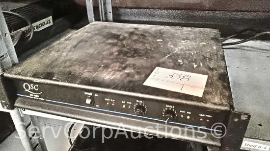 Lot on Shelf of QSC MX 1000A Professional Stereo Amplifier