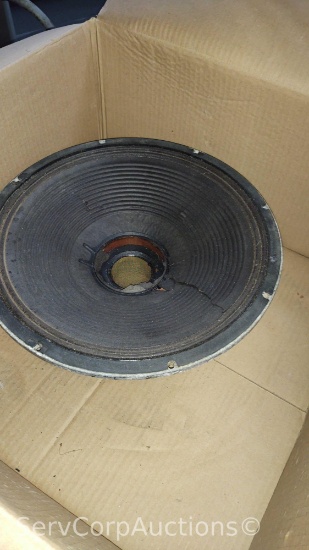 Lot on 2 Shelves of 15" Unknown Brand Bass Speaker & 18" JBL Bass Speaker