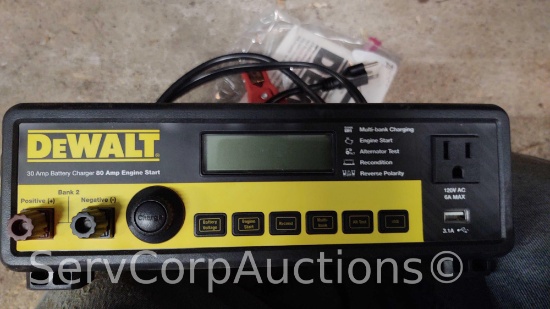 Lot on Shelf of DeWalt Multi Bank Battery Charger