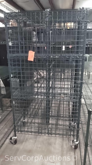 Mobile Poly-Green 36"x18"x69" Wire Security Cage
