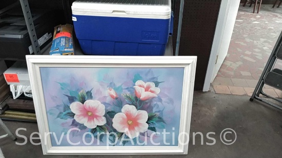 Lot on Shelf of Igloo Ice Chest, Large Picture, Tile Cutter