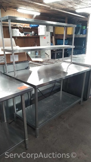 60" Stainless Table with Stainless Over Shelf