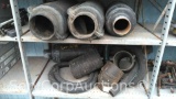 Lot on 2 Shelves of Various Boat Mufflers, Pipes