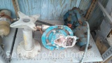 Lot on Shelf of Velvet Drive 10-18-008 Transmission, Outboard Motor Water Pump, Boat Seat Pedestal