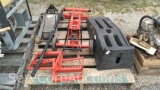 Lot on Pallet of Set of Cast Plastic Ramps, Floor Jack, MoJack Wheel Dolly
