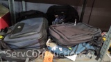 Lot on Shelf of Various Backpacks, Computer Bags, Totes