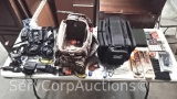 Lot on Shelf of 2 Ammo Bags with Contents of Laser Trainer, Universal Cleaning Kit, Gun Cleaning
