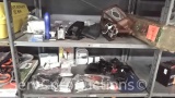 Lot on 2 Shelves of Outdoor Porch Light, Gift Bows, Cell Phone Holders, Door Camera, Survival
