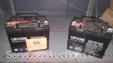 Lot on Shelf of 2 No Name Brand 12-Volt Batteries Model UB12350 Universal 35AH