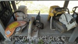 Lot on Shelf of Stihl, Wacker Neuson and Bosch Concrete Saws