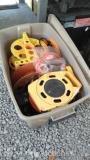 Lot on Shelf of Various Type/Size Extension Cords