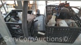 Lot on Shelf of Various Motor Parts, Filters, Funnel, Stainless Hose Clamps, Propane Regulators