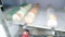 Lot on Shelf of 4 Compressed Oxygen Bottles