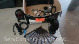 Lot of Various Charging Blocks, Barcode Reader, Vertex Headphones, Calculator, HDMI Cords,