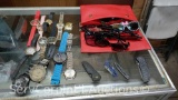 Lot of Various Wrist Watches, Sunglasses, Pocket Knives