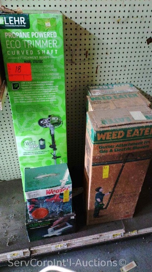Lot Of Lehr Propane Powered Eco Trimmer (Curved Shaft), Garden Weasel, Weed Eater Cordless Trimmers,
