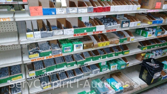 Lot Of Various Size Dowel Screws, Drywall Screws, Brass Machine Round Head Screws, Drop-In Anchors,