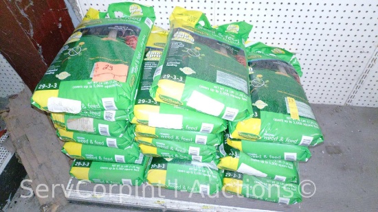 Lot Of 16 Bags of Green Thumb Late Spring Weed & Feed Lawn Fertilizer