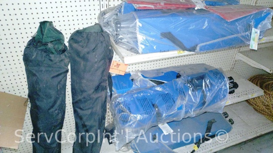 Lot Of Various Collapsing Chairs - 2 Green Chairs, 6 Shade Chairs with Arms, 3 Canvas Chairs