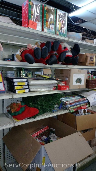 Lot Of Plush Christmas Toy Characters, Decorative Christmas Hanging Basket Lights, Easter Eggs,