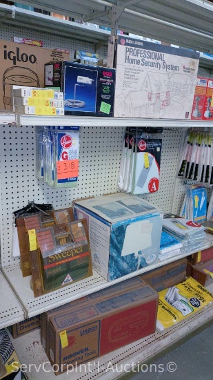 Lot Of Exxis Camera Kit, Black & Decker Home Security System, Vacuum Bags, Bissell Sweepers, Lamp,