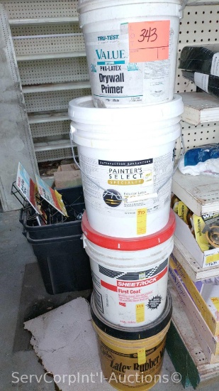 Lot of Drywall Primer, Latex Rubber Mix, Sheetrock First Coat, Exterior Latex Marking Paint