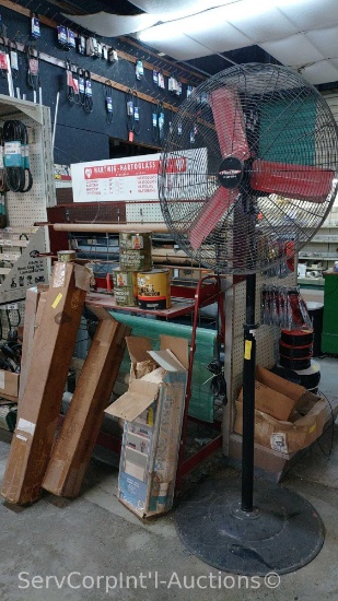 Lot Of Liquid Nail Construction Adhesive, Plastic Covering, Space Saver Shelf, Protemp Pedestal Fan