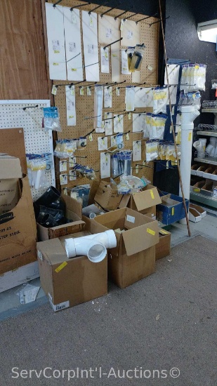 Lot Of Various Size PVC Fittings, Lavatory Kitchen Drain Traps, Vent Valves, Drain Repair Kit, Drain