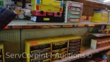 Lot Of Compartment Boxes Containing Fluorescent Sockets, Gas Range Knob, Electric Appliance Fuses,