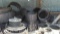 Lot on 2 Shelves of Various Drain Fittings & Drain Covers