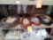 Lot on Shelf of Approximately 64 Belts & a Bag of Various Buckles: Wildebeest, Horn Back Alligator,